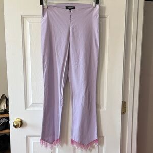 Lavender Pants with Pink Lace Trim